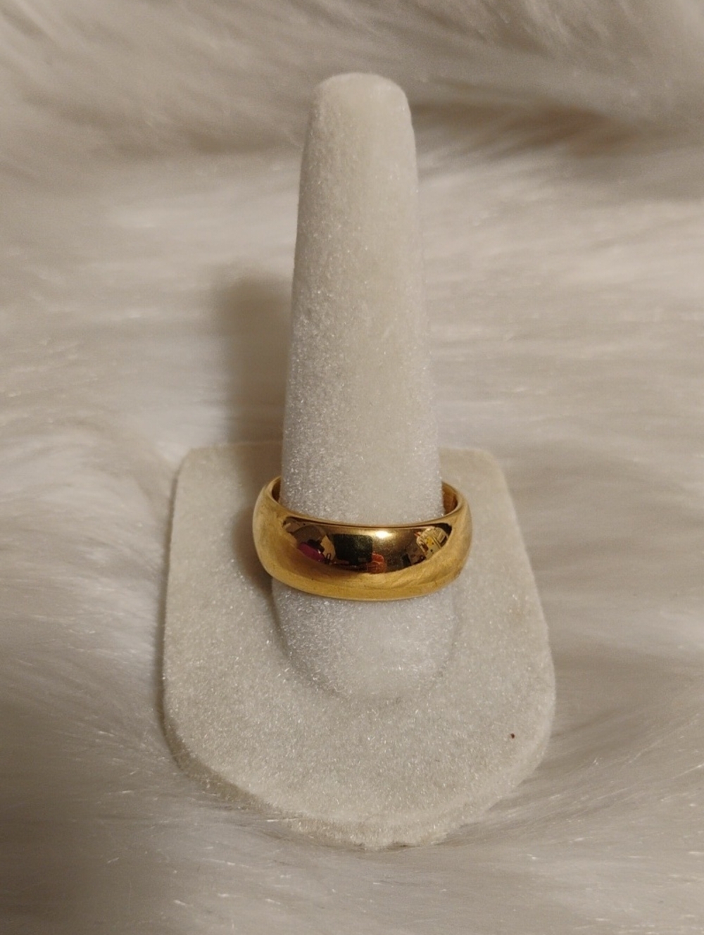 Tungsten Carbide High Polished Comfort Fit Gold Dome Band Ring Unisex